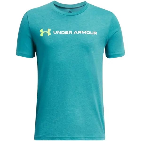 Under Armour B Logo Wordmark Ss - Green 11 - 12 Years