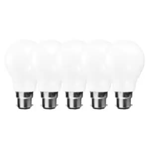 9 Watts GLS B22 BC Bayonet LED Light Bulb Opal Warm White Dimmable, Pack of 5