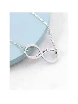 Treat Republic Personalised Infinity Twist Necklace - Silver - serif, One Colour, Women