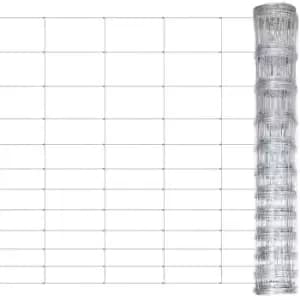 Garden Fence Galvanised Steel 50 m 150cm Silver Vidaxl Silver