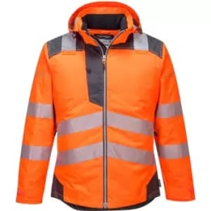 T400 - sz S PW3 Hi-Vis Winter Jacket - Grey / Yellow - Orange/Grey - Portwest