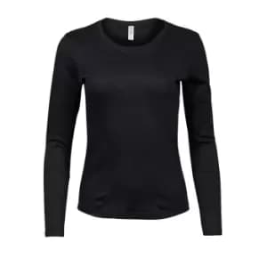 Tee Jays Womens/Ladies Interlock Long-Sleeved T-Shirt (3XL) (Black)