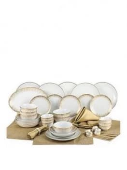 Waterside 50 Piece Gold Sparkle Dinner Set