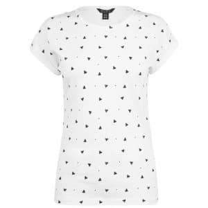 Miso Printed Boyfriend T Shirt Ladies - White Heart