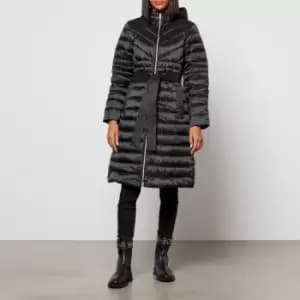 Michael Kors Womens Long Fitted Puffer Jacket - Black - S