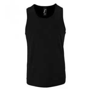 SOLS Mens Sporty Performance Tank Top (3XL) (Black)