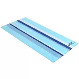 Urban Beach Stripe Cotton Towel (One Size) (Blue/Aqua Blue/White)