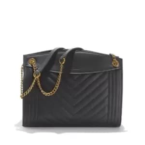 Simone Quilted Leather Handbag with Gold Chain Crossbody/Shoulder Strap