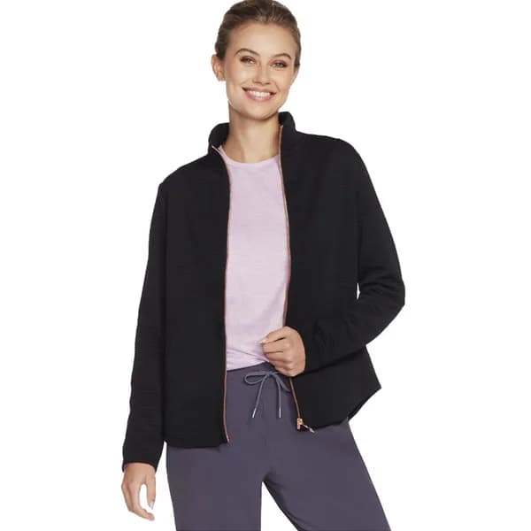 Skechers Womens GOWALK Shine Full Zip Jacket S - UK Size 8-10, Bust 34.5 - 35.5' Black SKE2296-BLK-S