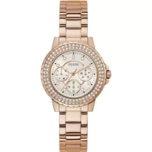 Guess Ladies Guess Crown Jewel Rose Gold Watch GW0410L3 - Rose Gold and Rose