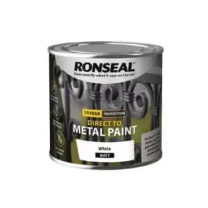 Ronseal Direct to Metal Paint White Matt 250ml