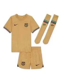 Nike Barcelona Little Kids 22/23 Away Kit - Gold, Size XL (7-8 Years)