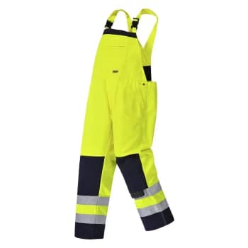 Portwest Girona Hi Vis Bib and Brace Yellow / Navy 2XL