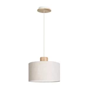 Lampa Pendant E27 40W White, Imitation Wood