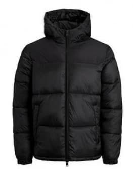 Jack & Jones Junior Boys Hooded Padded Coat - Black
