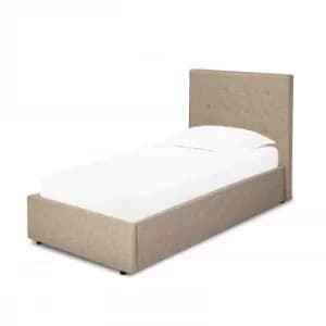 Luca Beige Single Ottoman Bed WOOD, FABRIC