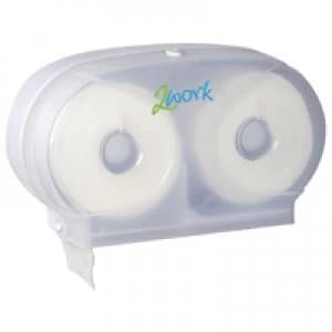 2Work Twin Toilet Roll Dispenser 2W06438