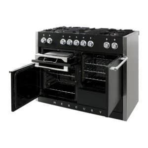Mercury MCY1200DFAB 92950 120cm Dual Fuel Range Cooker in Black Ash