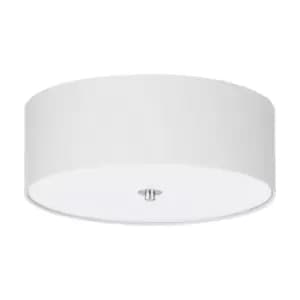 Eglo Pasteri White Fabric Flush Ceiling Light