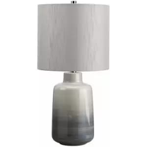 Table Lamp Small Light Grey Shade Blue & Grey Glaze Blue and Grey LED E27 60W