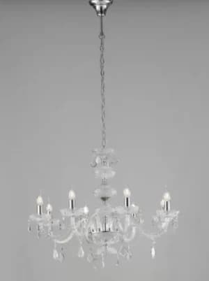 INCANTO 8 Light Chandeliers Chrome, Crystal 83x79cm