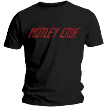 Motley Crue - Distressed Logo Unisex Large T-Shirt - Black
