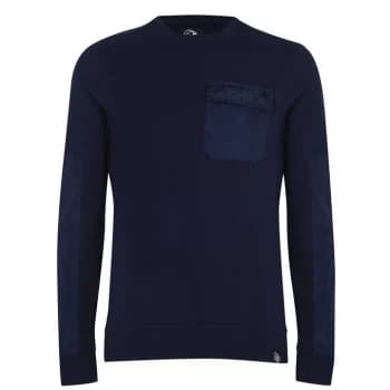 Fabric Utility Crew Sweatshirt Mens - Navy