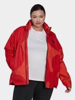 adidas Marimekko Traveer Rain.rdy Jacket (plus Size), Orange, Size 3X, Women