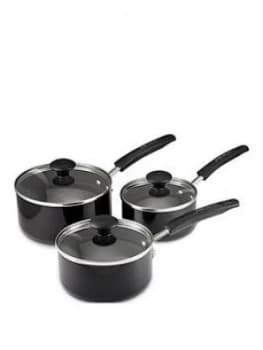 Joe Wicks 3 Piece Aluminium Saucepan Set With Lids