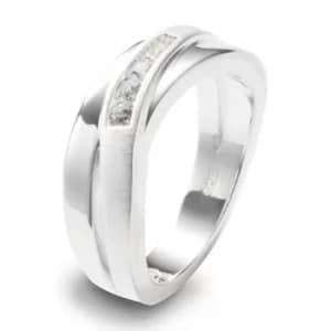 Ladies Fossil Silver Plated Size P Ring