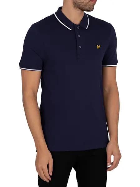 Lyle & Scott Tipped Polo Shirt Navy/White XL