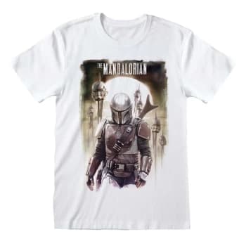 Mandalorian - Trooper Head Unisex Large T-Shirt - White