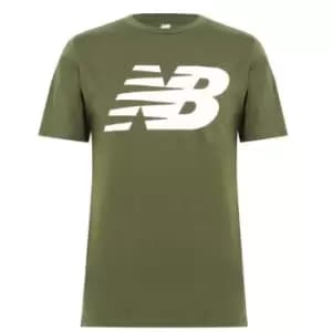 New Balance Stacked Logo T Shirt Mens - Green