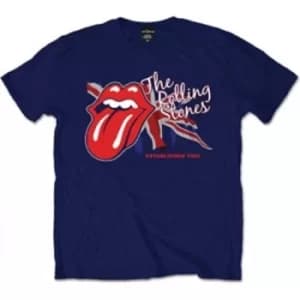 Rolling Stones Lick The Flag Navy Mens T Shirt: Small