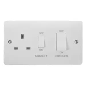 Mode 45A 2 Gang Switch With 13A Socket - CMA504 - 216845