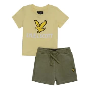 Lyle and Scott Lyle & Scott Logo T Shirt Set - French Vanilla