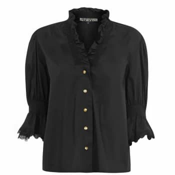 Biba Puff Cotton Shirt - Black