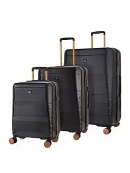 Rock Luggage Mayfair UYVJ 8 Wheel Spinner Black Suitcase 3Pcs Set