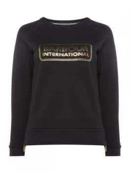 Barbour Mugello Long Sleeve Foil Logo Sweatshirt Black