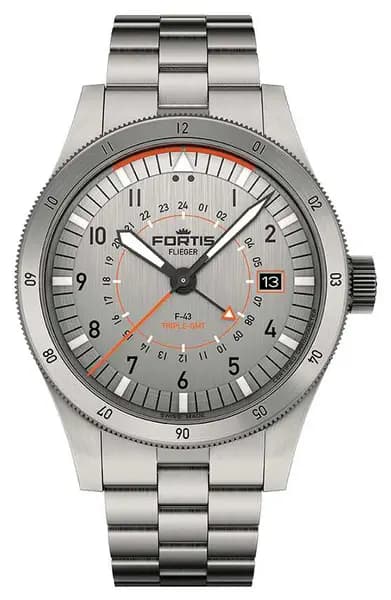 FORTIS F4260002 Flieger F-43 Triple-GMT Titanium Orange ( Watch