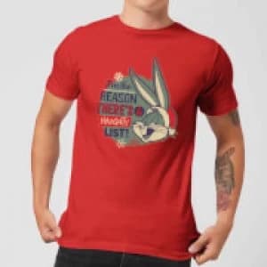 Looney Tunes I'm The Reason There Is A Naughty List Mens Christmas T-Shirt - Red - L