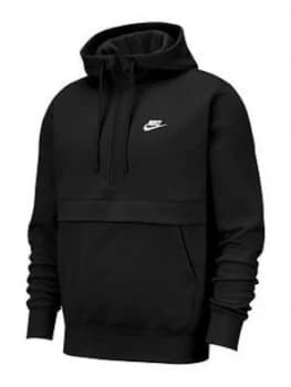 Nike Club 1/2 Zip Hoodie - Black