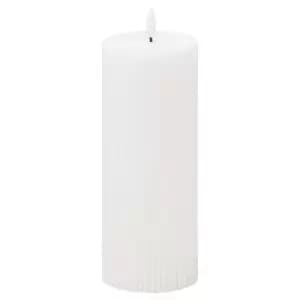 20cm x 8cm Natural Glow Textured Ribbed LED Candle