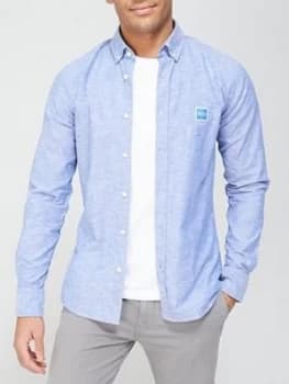 Hugo Boss Mabsoot Oxford Shirt Blue Size 2XL Men