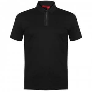 Hugo Boss Dolden Zip Polo Shirt Black Size L Men