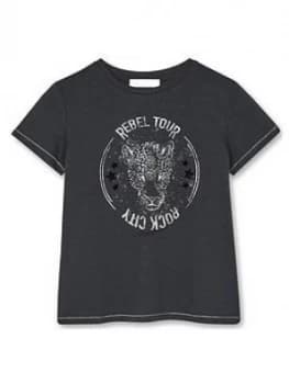 Mintie by Mint Velvet Girls Animal Rock T-Shirt - Black, Size Age: 5-6 Years, Women