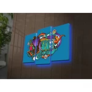 3PATDACT-25 Multicolor Decorative LED Lighted Canvas Painting (3 Pieces)