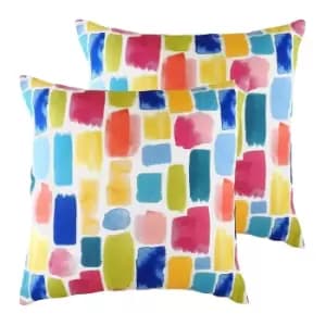 Aquarelle Dash Twin Pack Polyester Filled Cushions