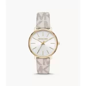 Michael Kors Womens Pyper Three-Hand Pvc Strap - White