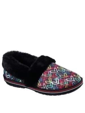 Skechers James Goldcrown Too Cozy Lodge Love Slippers, Black/Multi, Size 4, Women